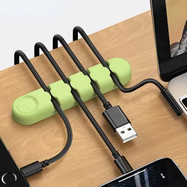 Wsellda Desktop-Kabel-Organizer aus Silikon mit selbstklebender Fixierung zur Kabelaufbewahrung - Bild 1