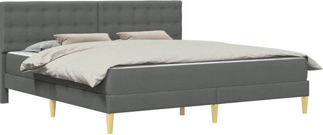 vidaXL Bettgestell mit Matratze in Grau, gepolstert, B/T/H: 180 x 200 x 184 cm - Bild 1