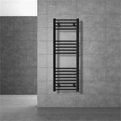 Elektrischer Badheizkörper LuxeBath mit Digitalanzeige und Heizstab 1200W, Schwarz matt, B/H: 40 x 120 cm - Bild 1