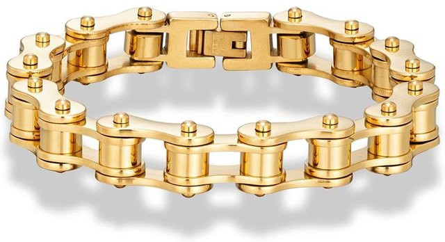 YULIN Armband Edelstahl, vergoldet, Gold, Herren, 21cm - Bild 1