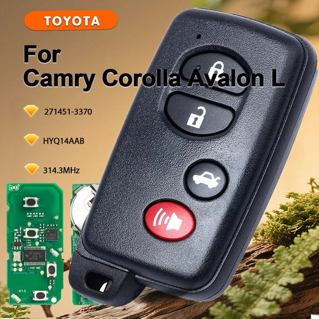 KEYECU Keyless Smart Remote Key für Toyota Camry Corolla Avalon L, Farbe: Schwarz, 314,3 MHz - Bild 1