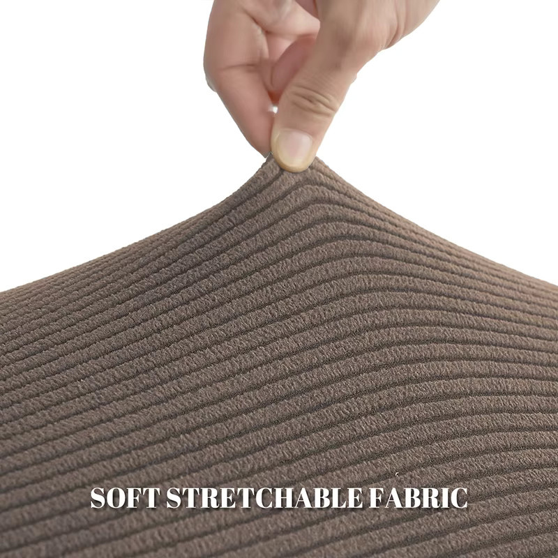 Yupartex Stretch-Jacquard Bürostuhlbezug in Braun mit Streifenmuster, schmutzabweisend und elastisch für Computer- und Gaming-Stühle - Bild 4