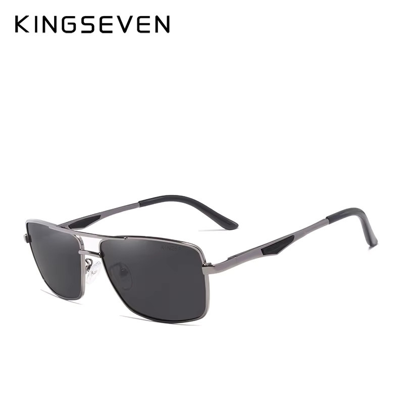 Kingseven Sonnenbrille, quadratisch, Metall, polarisiert, Herren - Bild 4