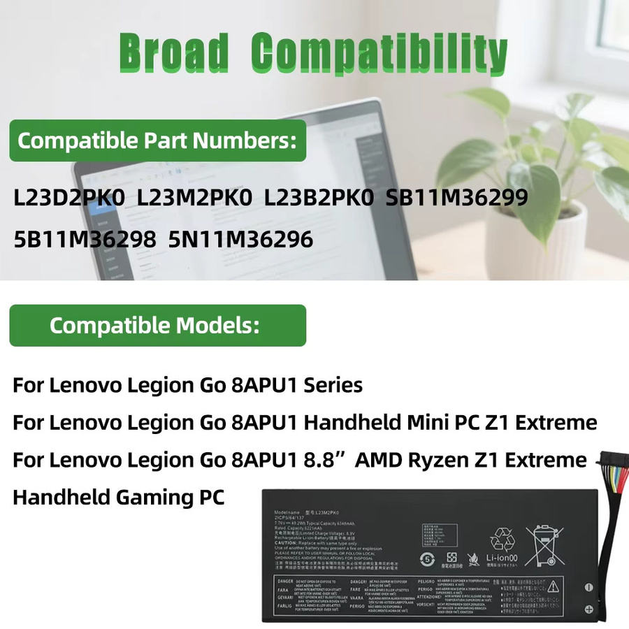 Lenovo Hochleistungs-Akku 81Wh für Legion Go 8APU1 Handheld Gaming PC, Farbe: Schwarz - Bild 2
