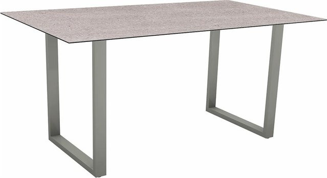Stern Kufentisch Silverstar 2.0 Stone light aus Aluminium in Graphit, B/T: 160 x 90 cm - Bild 1