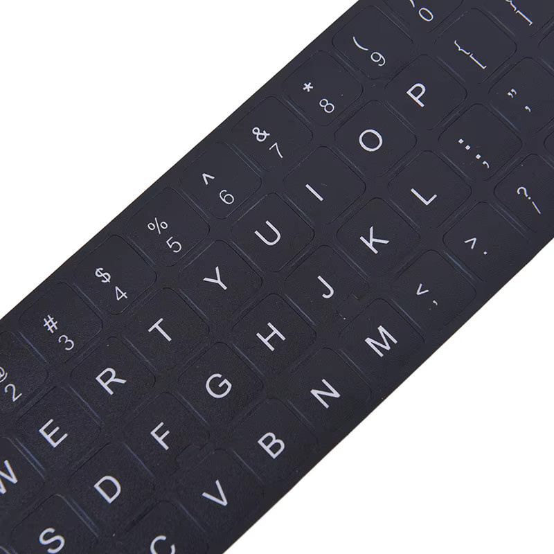 SD&HI Englische Tastatur-Ersatzaufkleber in Weiß auf Schwarz für PC, Computer und Laptop - Bild 3