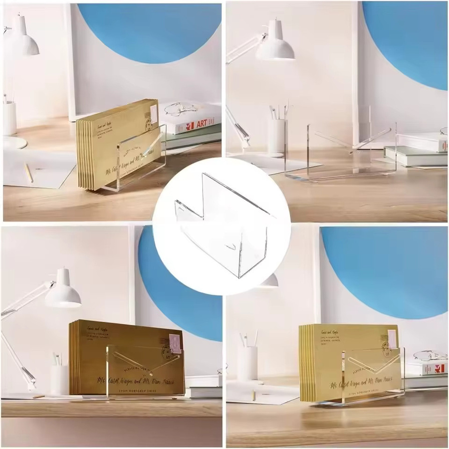 Acryl Briefhalter für den Schreibtisch Transparent Mail Organizer für Post und Dokumente - Bild 3