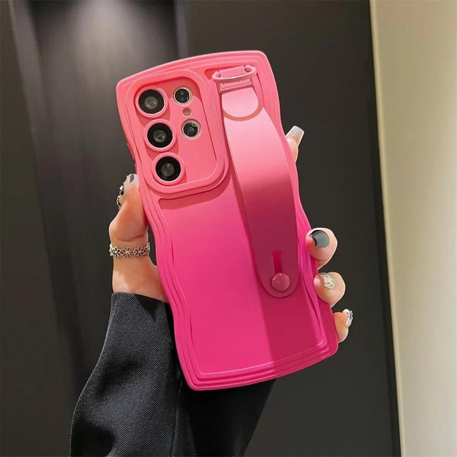 Doppel-Farbwellen-Armband-Hülle mit Ring-Halter für Samsung Galaxy S26 Ultra S25 Ultra S24 Ultra S23 FE S22 Plus S21 A36 A26 in Orange, Purple, Pink, Blue und Green - Bild 1