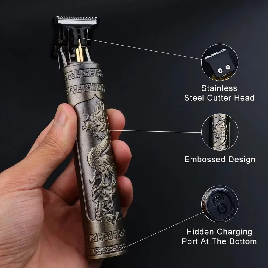 XMSJ Professioneller Haar Clipper Vintage T9 Bartrasierer für Männer in Gold - Bild 3