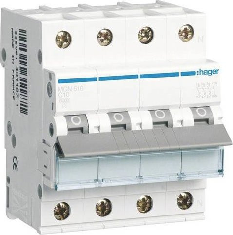 Hager MCN610 Leitungsschutzschalter 4polig 10A 400V - Bild 1