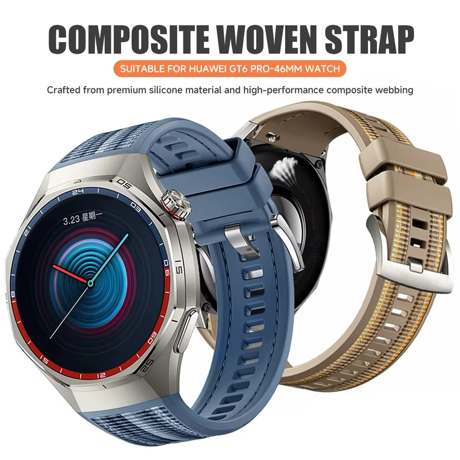 Uhrenarmband Nylon-Silikon, Huawei Watch GT6 Pro 46 mm, Unisex - Bild 3