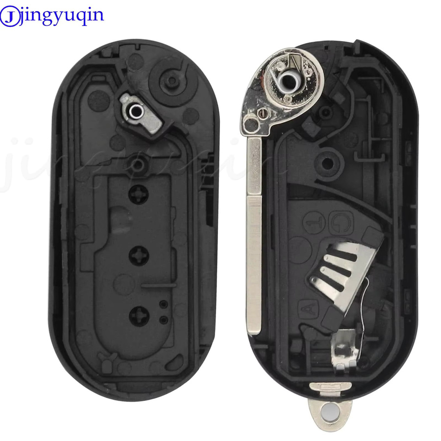 Jingyuqin Bunte 3-Tasten Flip Remote Key Hülle für FIAT 500 Panda Punto Bravo Autoalarm Keyless Entry Fob Cover, Mehrfarbig - Bild 3