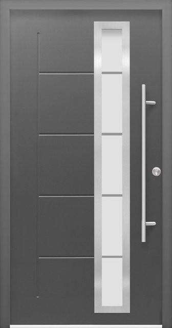 Haustür Thermospace Paris Prime in Anthrazit mit Glaseinsatz und Anschlag Rechts, B: 110 cm, H: 210 cm - Bild 1