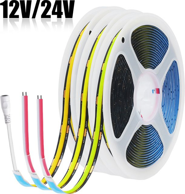 KISUFU COB LED-Streifen Schwarz, Hochdichte Beleuchtung mit 320 LED/m, IP30, flexibler LED-Band für Küchenschränke - Bild 1