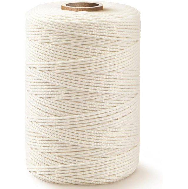 Baumwollgarn in Beige und Weiß zum Häkeln und Stricken - Bild 1