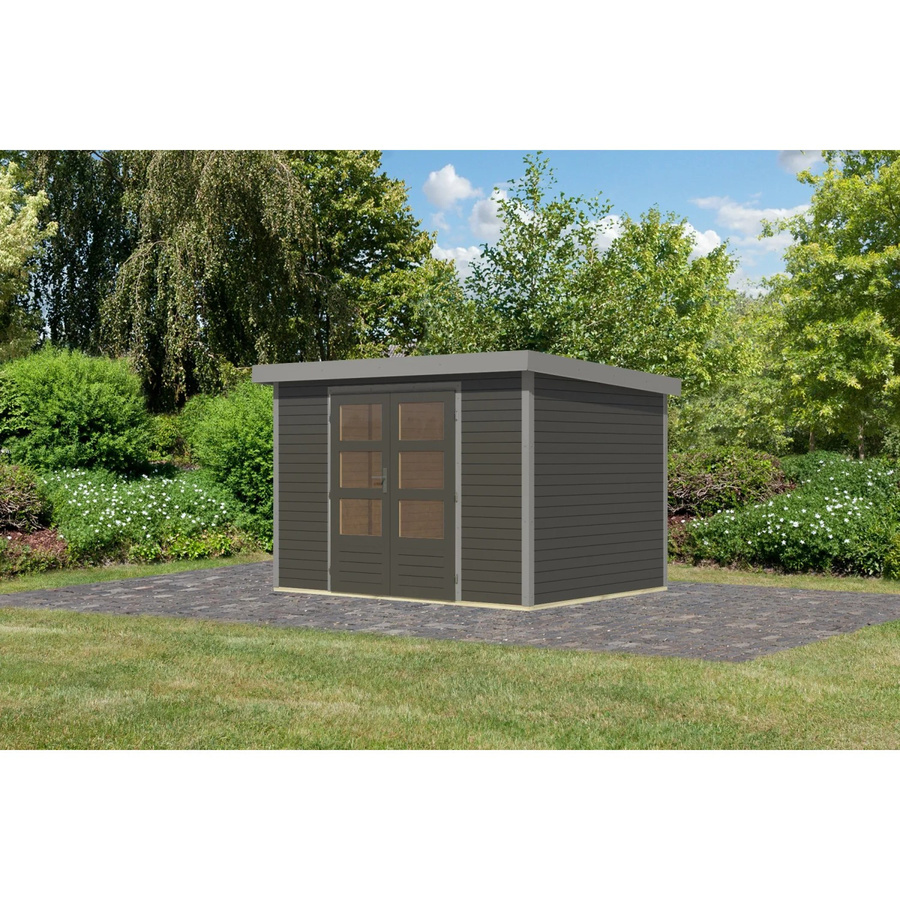 Karibu Gartenhaus Diego 4 B in Terragrau und Graualuminium, B/T/H: 298 x 209 x 213 cm - Bild 2