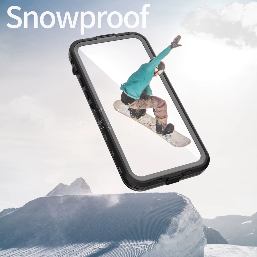 Shellbox Magnetische wasserdichte Schutzhülle IP68 stoßfest und staubdicht für iPhone 16 Pro Max, 15, 14 und 13 in Schwarz - Bild 4