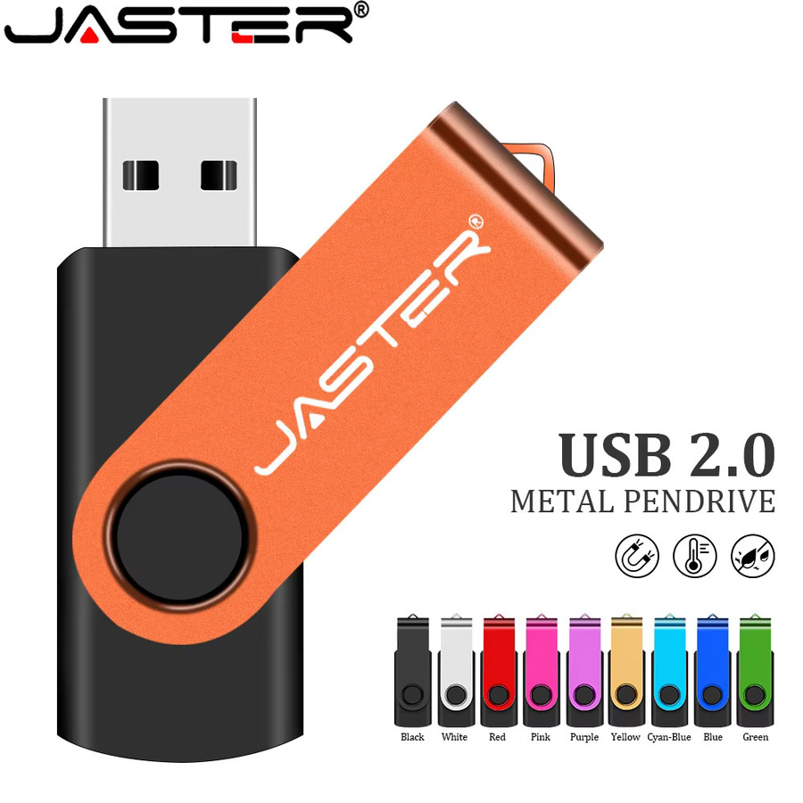 JASTER USB-Flash-Laufwerk drehbarer USB-Stick in Schwarz oder Orange - Bild 6
