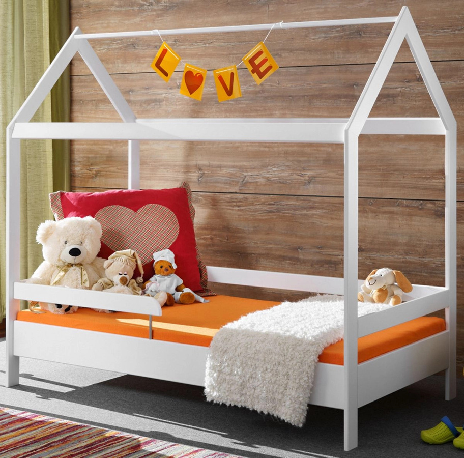 Kinderbett Cave aus Kiefernholz in Weiß, B/T/H: 164 x 145 x 89 cm - Bild 1