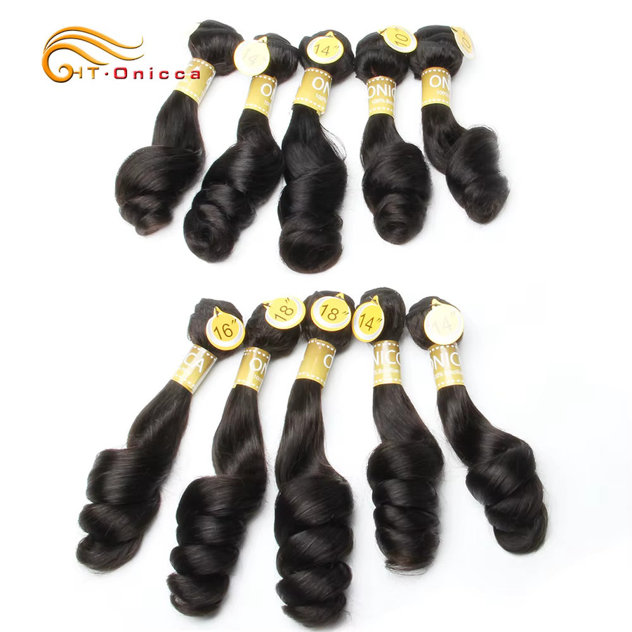 htonicca Haar Extensions Brasilianische Haarwebart, 5 Teile, Damen - Bild 5