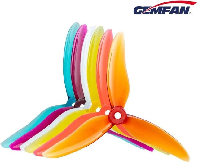 Gemfan Hurricane 51499 Propeller, 4-teiliges Set, 5 Zoll, 3-Blatt, Orange - Bild 1