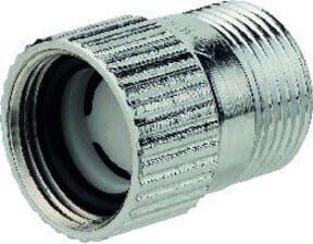 KIRCHHOFF Schlauchplatzsicherung mit Quick-Coupling und 3/4 Zoll Anschluss aus Messing in Silber, Wandmontage - Bild 1