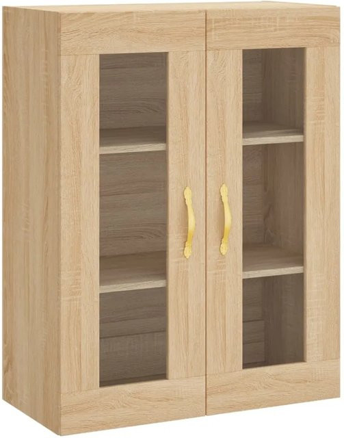 vidaXL Wandschrank Sonoma-Eiche mit Glastüren, B/T/H: 69,5 x 34 x 90 cm - Bild 1