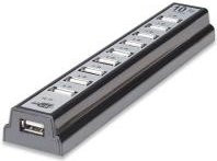 Manhattan Hi-Speed USB Desktop Hub mit 10 USB-A Anschlüssen in Schwarz - Bild 1