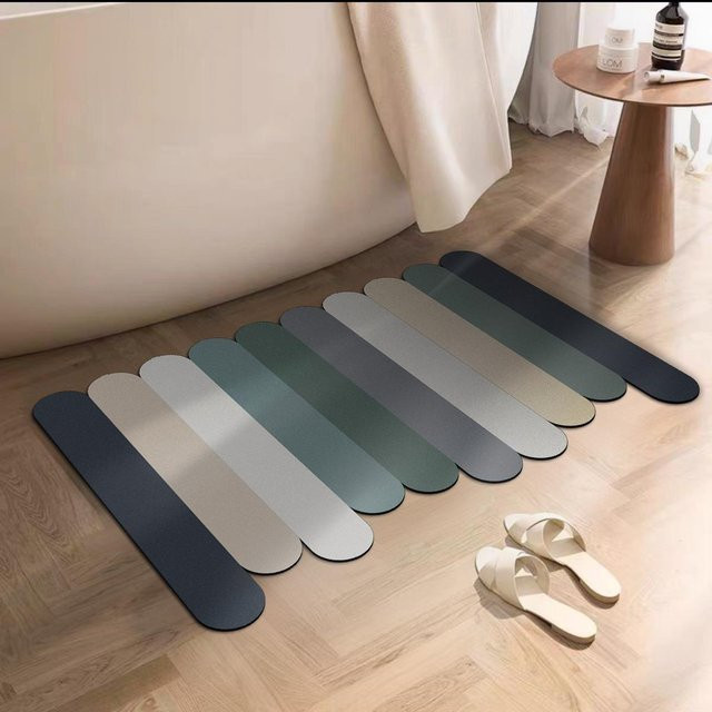 Saugfähiger und rutschfester Toilettenteppich von Yiran Furniture in Mehrfarbig, gestreift, B/T: 105 x 70 cm - Bild 1