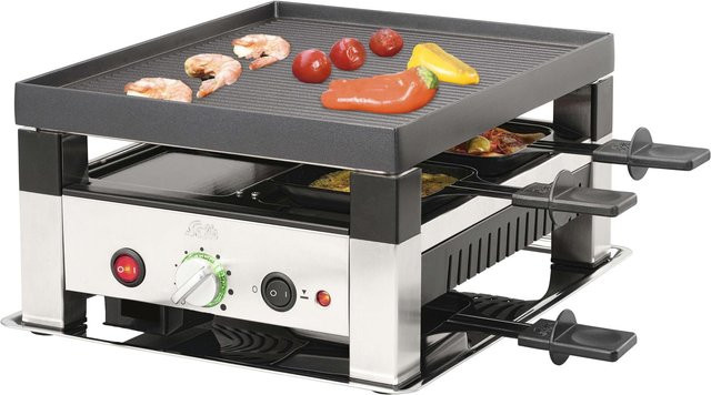 Solis 5 in 1 Tischgrill Typ 7910 mit 1020W für 4 Personen inklusive Mini Pizza, Mini Wok und Antihaftbeschichtung aus Edelstahl - Bild 1