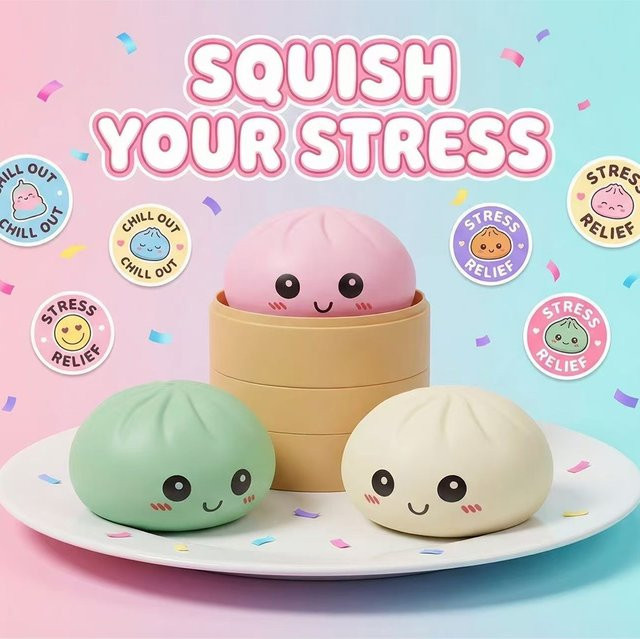 Bandai Dumpling-Stressball-Set, Quetschbälle - Bild 1