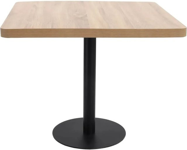 vidaXL Bistrotisch in Hellbraun und Schwarz aus MDF und Stahl, B/T/H: 80 x 80 x 75 cm - Bild 1