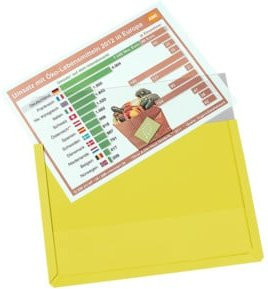 Eichner Magnet-Sichttaschen aus Hart-PVC DIN A4 quer, gelb, 10 Stück - Bild 1