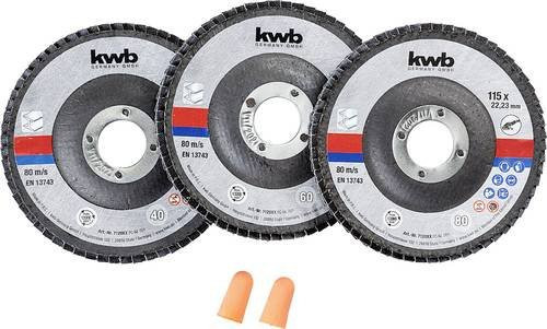 Kwb Schleifset für Winkelschleifer 115mm, 3 Stück, Mehrfarbig - Bild 1