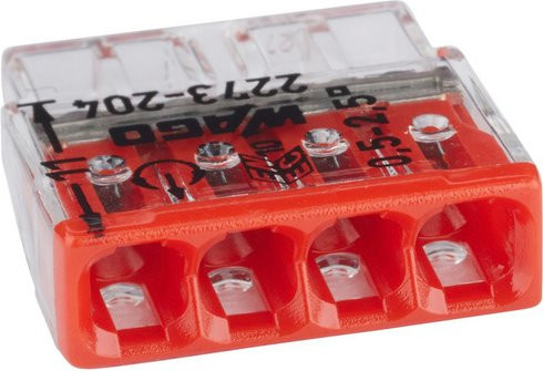 WAGO COMPACT Klemme aus Kunststoff in Rot für Leiter mit Querschnitt 0,5 – 2,5 mm² - Bild 1