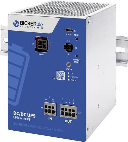 Bicker Elektronik UPSI-2415DP3 Industrielle USV-Anlage mit USB-C Anschluss in Blau - Bild 1
