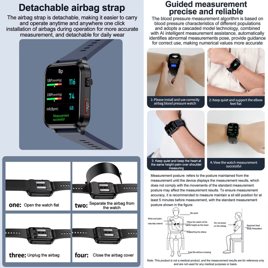 RNABAU Smartwatch, Blau, Silikon, Herren, wasserdicht - Bild 3