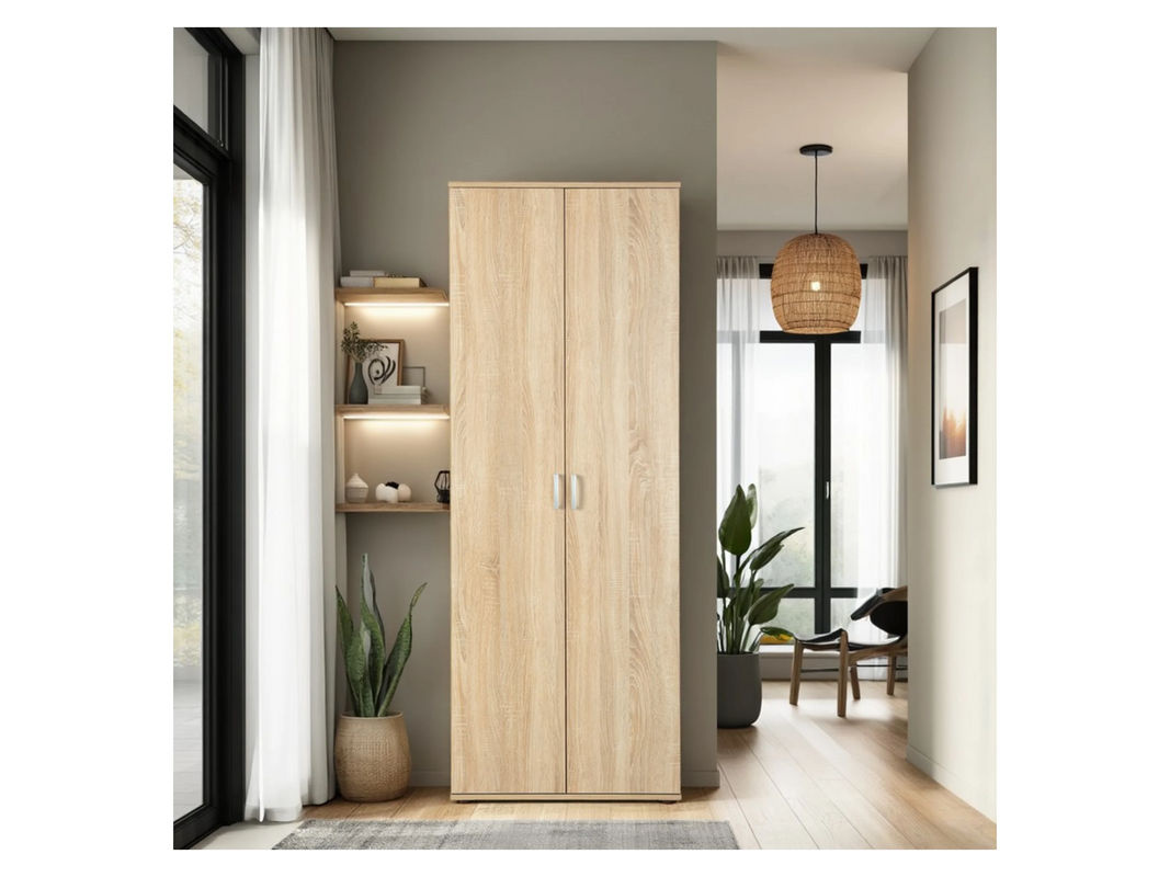 Inter Link Aktenschrank Sonoma Eiche in Braun mit verstellbaren Regalböden und Scharniertüren, H: 189,0 cm, B: 70,0 cm, T: 34,0 cm - Bild 2