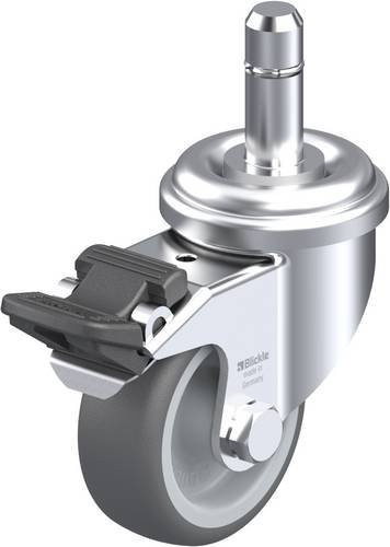 Blickle LRA-PATH 50G-FI-ES Lenkrolle mit Feststeller in Silber und Grau, Rad-Durchmesser: 50 mm, Tragfähigkeit: 75 kg - Bild 1
