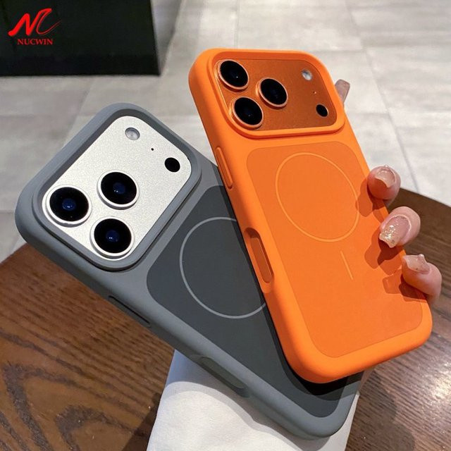 NUCWIN MagSafe Silikonhülle für iPhone 17 Pro und iPhone 17 Pro Max in Gelb mit großem Fenster und stoßfestem Schutz - Bild 1