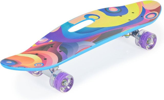 Byox Skateboard 26 Zoll mit Griff, PU-Leuchträder, lila - Bild 1