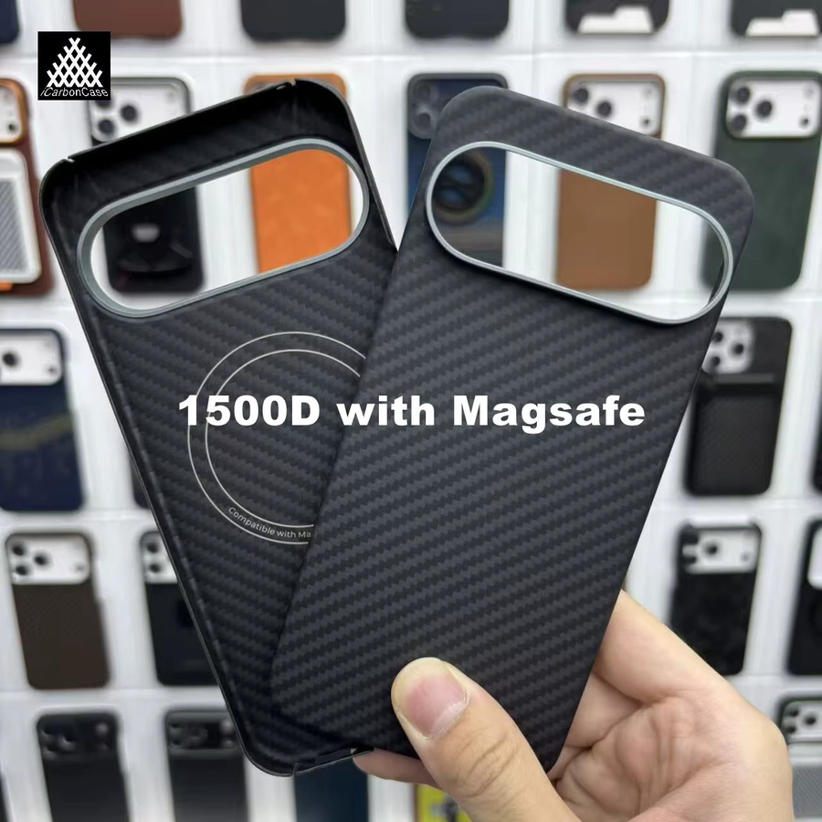Magnetische Aramid-Faser Schutzhülle für Google Pixel 11 Pro XL in Schwarz mit Carbonfaser-Design - Bild 3