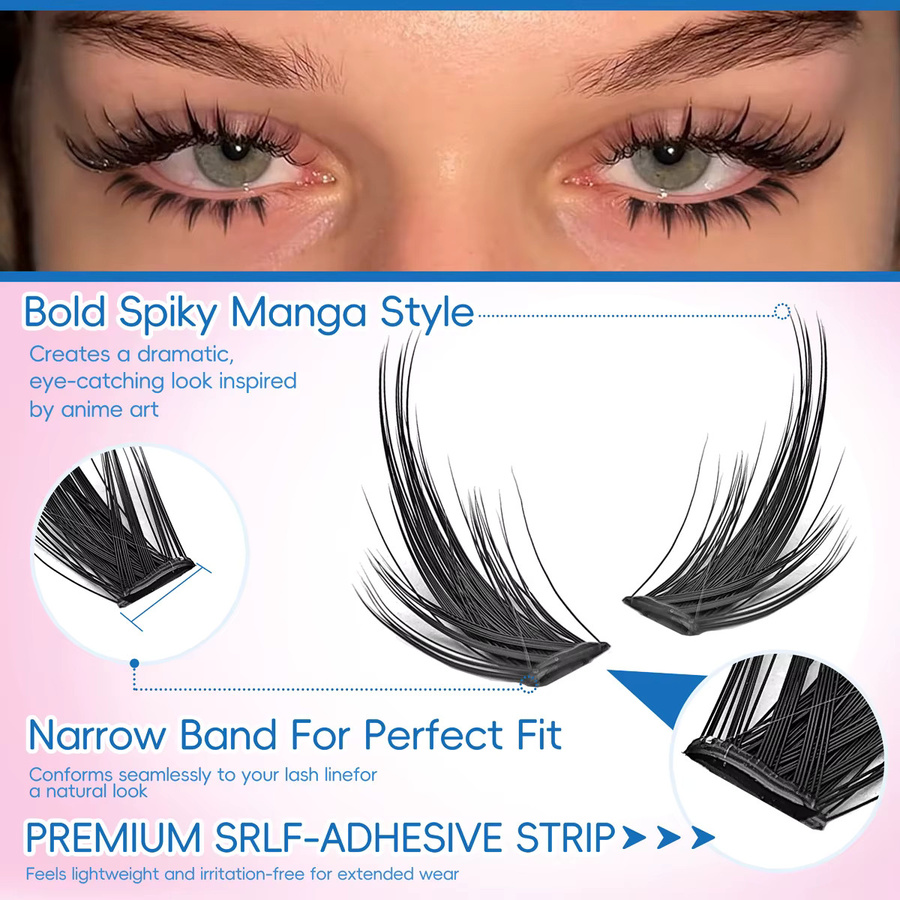 Anlinnet Künstliche Wimpern, 200 Stück, 9–13 mm, Mix - Bild 2