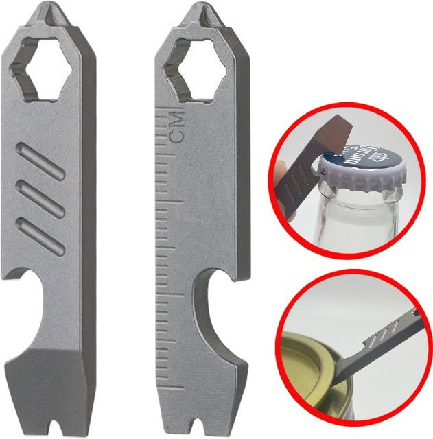 Multifunktionales EDC Outdoor-Gadget: Mini-Brechstange, Flaschenöffner, Messstab und Sechskantschlüssel für dein Camping-Equipment - Bild 1