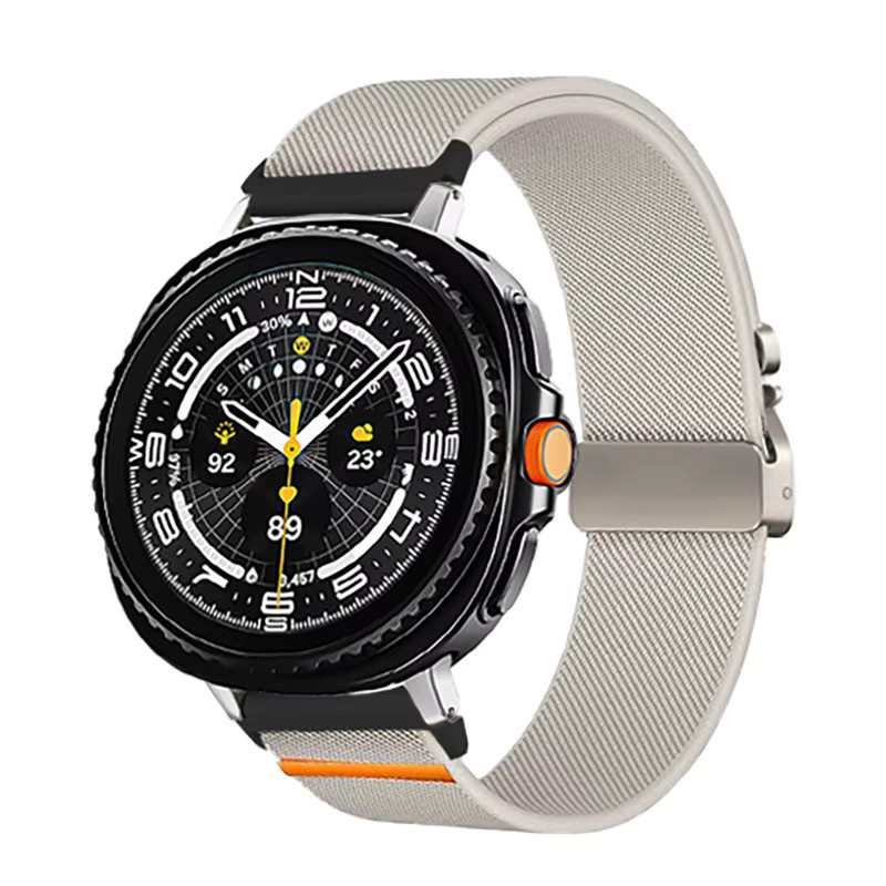 CAOWTAN Geflochtenes Nylonband für Samsung Galaxy Watch Ultra, Galaxy Watch 8 Classic 46 mm, Galaxy Watch 8 40 mm und 44 mm, elastisches Fallschirmarmband in Orange, Unisex - Bild 5