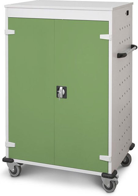 rotstahl Laptopwagen mit 20 Fächern in Hellgrün und lichtgrauem Korpus, B: 92 cm, H: 125 cm - Bild 1