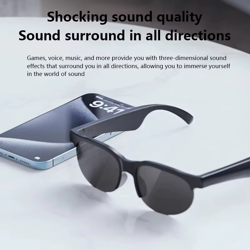Lenovo Smart Glasses 2026 Smarte Sonnenbrille mit KI-Übersetzung, Bluetooth, Aufnahme und Musikwiedergabe, Unisex, Schwarz oder Weiß - Bild 4