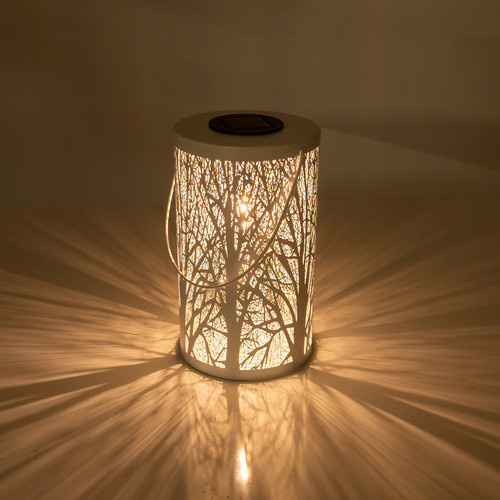 Näve LED-Solarleuchte aus Metall und Kunststoff in Weiß, Höhe: 20 cm - Bild 4