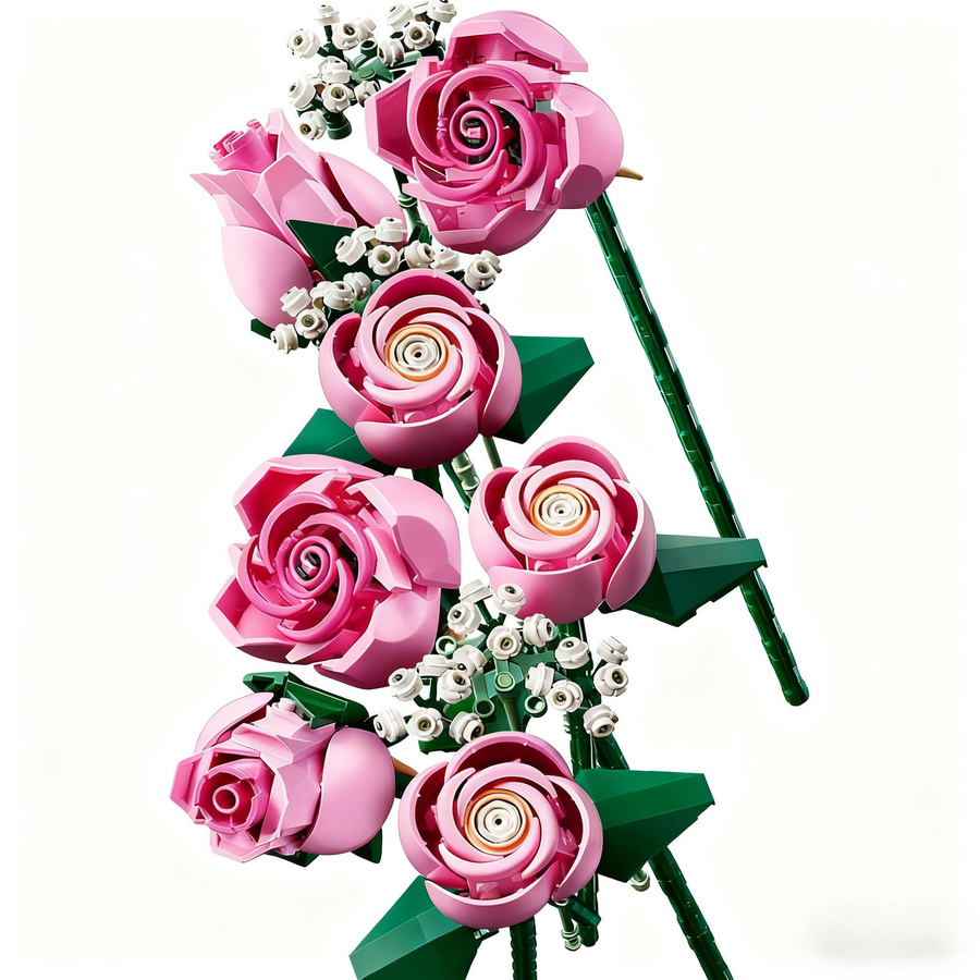Yiran toy Strauß aus rosa Rosen Bausteine 789 Teile - Bild 5