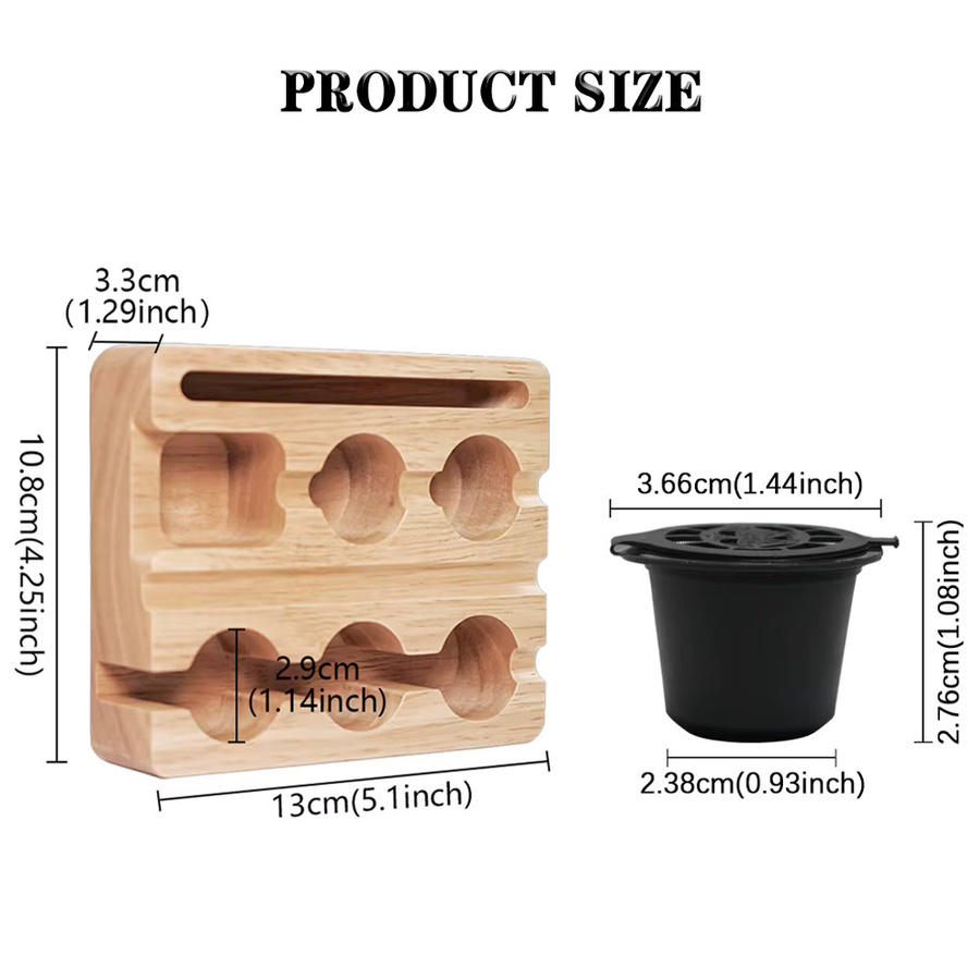 Set mit Kaffeefüllwerkzeug und 6 wiederverwendbaren Kapseln für Nespresso Original Line Maschinen in Schwarz, B/T/H: 13,0 x 10,8 x 6,0 cm - Bild 3